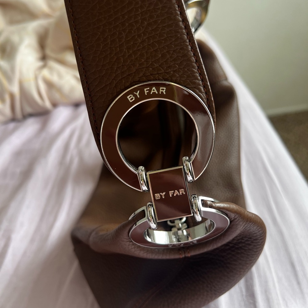 BY FAR Amira Chocolate Brown Leather Shoulder Bag - Picture 3 of 8